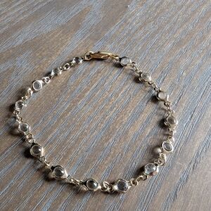 Chic Gold Bracelet With Bezel Set Crystals